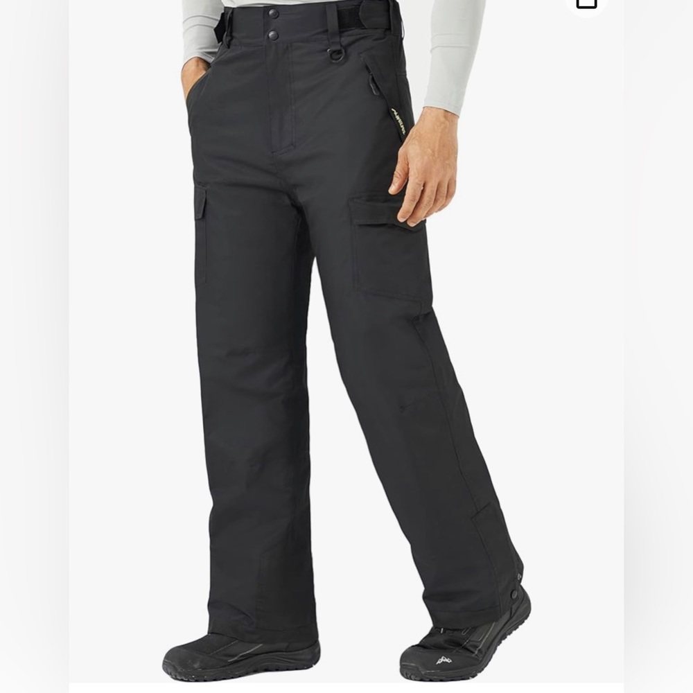 WULFUL Men’s Waterproof Insulated Ski Snow Pants, Size Large